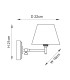 Step Fold Brushed Aged Brass Plate Wall Light with Vintage White Fabric Ivy Shade 16cm B22-10