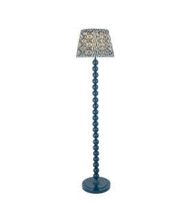 Higgledy Gloss Marlin Blue Paint Floor Lamp with Marlin Blue Fabric Ripple Shade 35cm E27-1