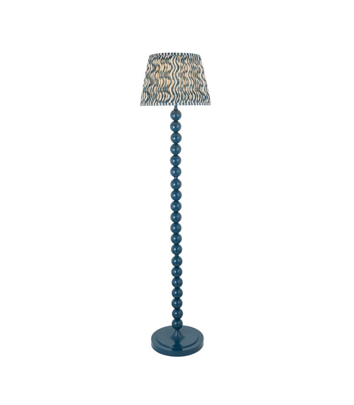 Higgledy Gloss Marlin Blue Paint Floor Lamp with Marlin Blue Fabric Ripple Shade 35cm E27-1
