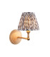 Wood Wing Ash Wood Wall Light with Pearl Grey Fabric Leaf Shade 16cm B22-1
