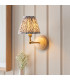 Wood Wing Ash Wood Wall Light with Pearl Grey Fabric Leaf Shade 16cm B22-2