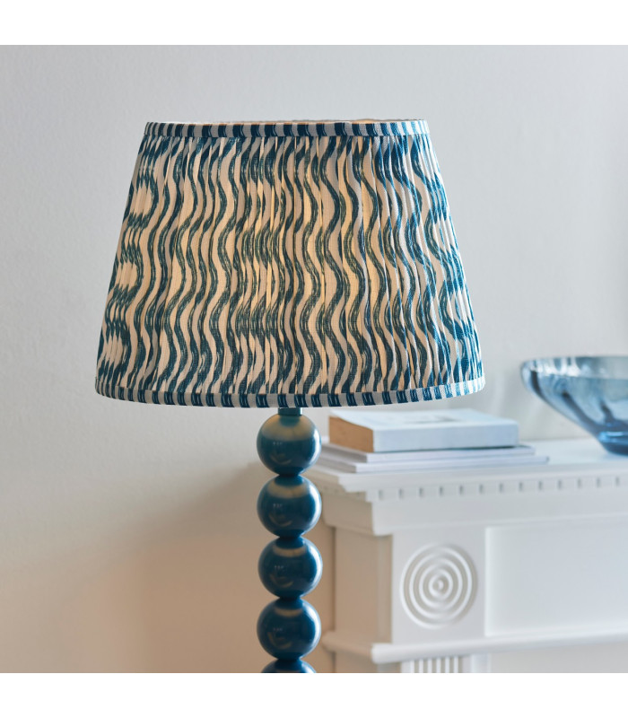 Higgledy Gloss Marlin Blue Paint Floor Lamp with Marlin Blue Fabric Ripple Shade 35cm E27-4