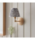 Wood Wing Ash Wood Wall Light with Pearl Grey Fabric Leaf Shade 16cm B22-3