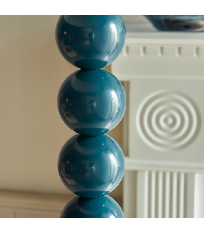 Higgledy Gloss Marlin Blue Paint Floor Lamp with Marlin Blue Fabric Ripple Shade 35cm E27-6