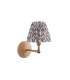 Wood Wing Ash Wood Wall Light with Pearl Grey Fabric Leaf Shade 16cm B22-9