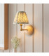 Wood Wing Ash Wood Wall Light with Herb Garden Green Fabric Leaf Shade 16cm B22-2
