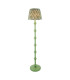 Carnaby Satin Cotswold Green Paint Floor Lamp with Cotswold Green Fabric Zigzag Shade 35cm B22-1