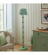 Carnaby Satin Cotswold Green Paint Floor Lamp with Cotswold Green Fabric Zigzag Shade 35cm B22-3