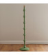 Carnaby Satin Cotswold Green Paint Floor Lamp with Pearl Grey Fabric Ikat Shade 35cm B22-4