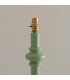 Carnaby Satin Cotswold Green Paint Floor Lamp with Pearl Grey Fabric Ikat Shade 35cm B22-5
