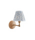 Wood Wing Ash Wood Wall Light with Shell Bay Blue Fabric Leaf Shade 16cm B22-9