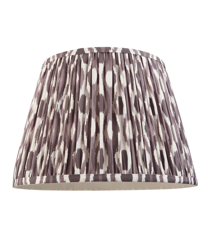 Carnaby Satin Cotswold Green Paint Floor Lamp with Pearl Grey Fabric Ikat Shade 35cm B22-9