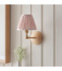 Wood Wing Ash Wood Wall Light with Peachy Keen Fabric Leaf Shade 16cm B22-3