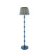 Carnaby Satin Marlin Blue Paint Floor Lamp with Marlin Blue Fabric Ripple Shade 35cm B22-1