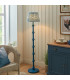 Carnaby Satin Marlin Blue Paint Floor Lamp with Marlin Blue Fabric Ripple Shade 35cm B22-2