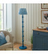 Carnaby Satin Marlin Blue Paint Floor Lamp with Marlin Blue Fabric Ripple Shade 35cm B22-3