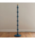 Carnaby Satin Marlin Blue Paint Floor Lamp with Marlin Blue Fabric Ripple Shade 35cm B22-4