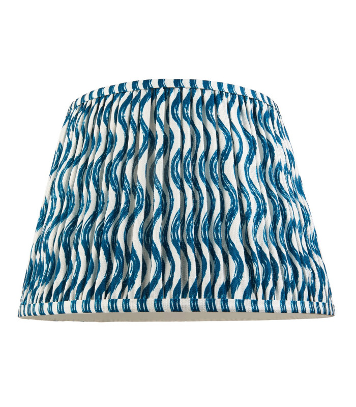 Carnaby Satin Marlin Blue Paint Floor Lamp with Marlin Blue Fabric Ripple Shade 35cm B22-9