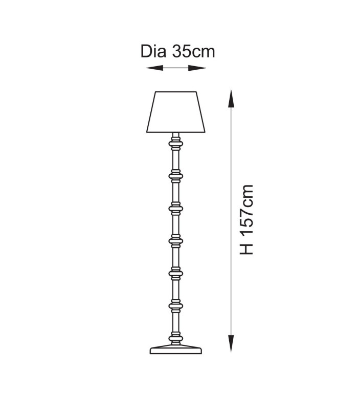 Carnaby Satin Marlin Blue Paint Floor Lamp with Marlin Blue Fabric Ripple Shade 35cm B22-10