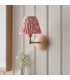Wood Wing Ash Wood Wall Light with Coral Pink Fabric Ripple Shade 16cm B22-3