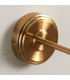 Step Wing Brushed Aged Brass Plate Wall Light with Pearl Grey Fabric Ripple Shade 16cm B22-5