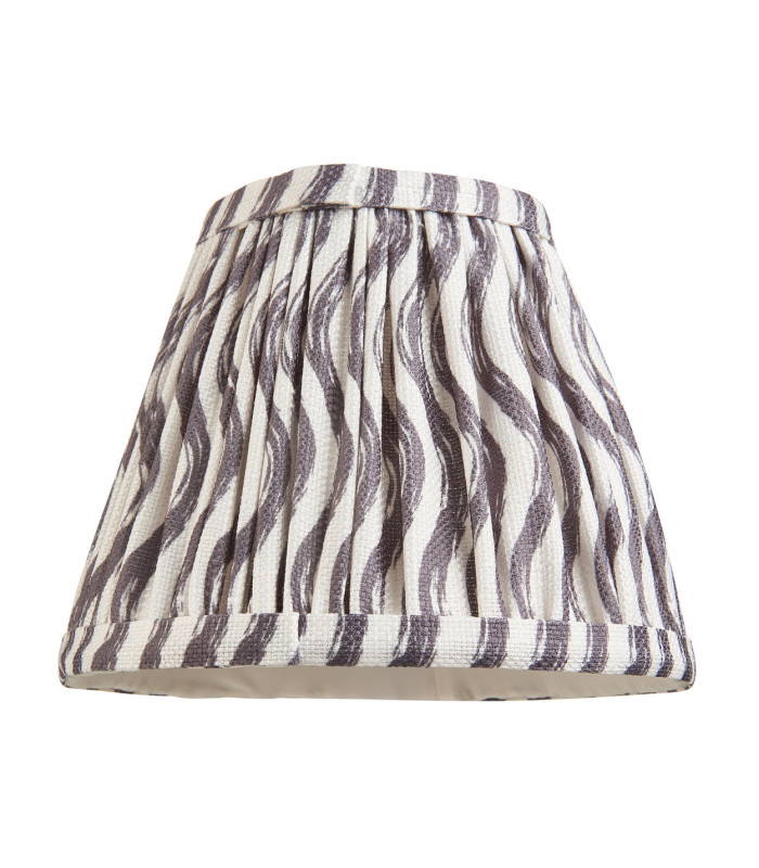 Step Wing Brushed Aged Brass Plate Wall Light with Pearl Grey Fabric Ripple Shade 16cm B22-8