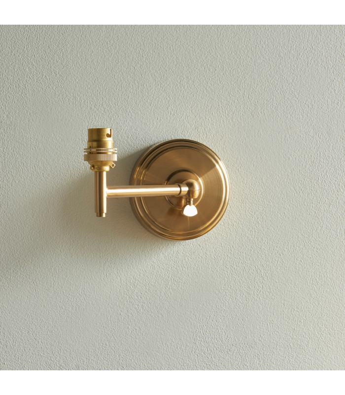 Step Fold Brushed Aged Brass Plate Wall Light with Shell Bay Blue Fabric Leaf Shade 16cm B22-5