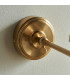 Step Fold Brushed Aged Brass Plate Wall Light with Shell Bay Blue Fabric Leaf Shade 16cm B22-6