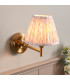 Step Fold Brushed Aged Brass Plate Wall Light with Peachy Keen Fabric Leaf Shade 16cm B22-2