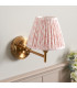 Step Fold Brushed Aged Brass Plate Wall Light with Peachy Keen Fabric Leaf Shade 16cm B22-3