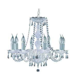 Hale 8 Light Crystal Chandelier Chrome Finish E14_Main