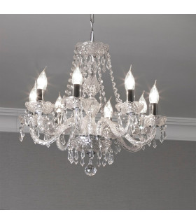 Hale 8 Light Crystal Chandelier Chrome Finish E14_Room