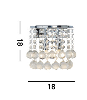 Hanna Indoor Wall 2 Light Chrome with Crystals G9_Line
