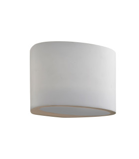 Gypsum 1 Light Up & Down Wall Light Paintable Oval White Plaster G9_Off