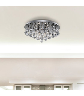 Hanna 8 Light Ceiling Semi Flush Light Chrome with Diamond Crystals G9_Room