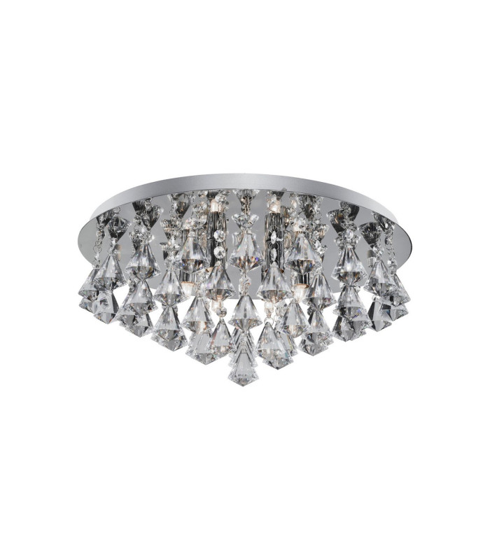 Hanna 8 Light Ceiling Semi Flush Light Chrome with Diamond Crystals G9_Off