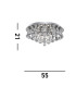 Hanna 8 Light Ceiling Semi Flush Light Chrome with Diamond Crystals G9_Line