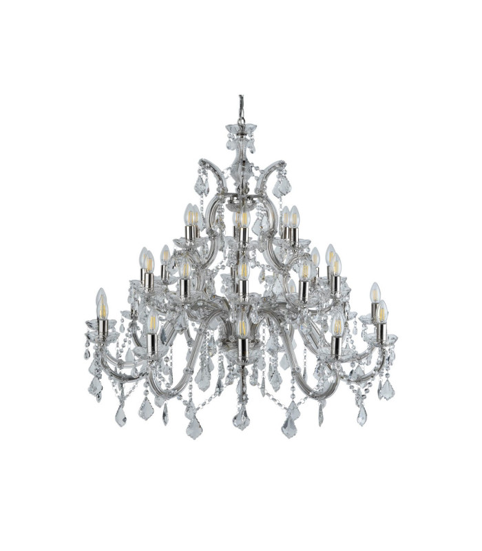 Marie Therese 30 Light Crystal Chandelier Chrome Finish E14_Off