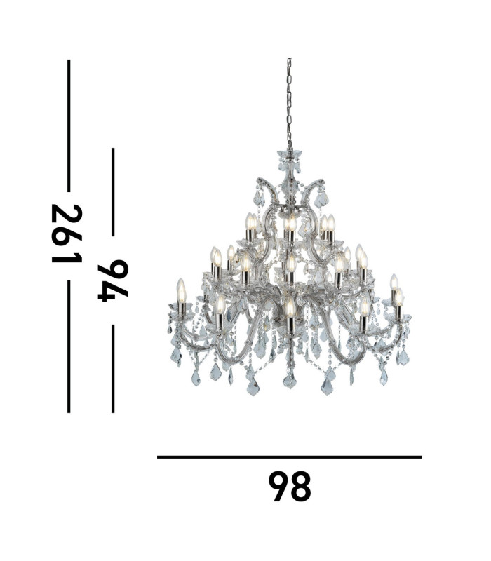 Marie Therese 30 Light Crystal Chandelier Chrome Finish E14_Line