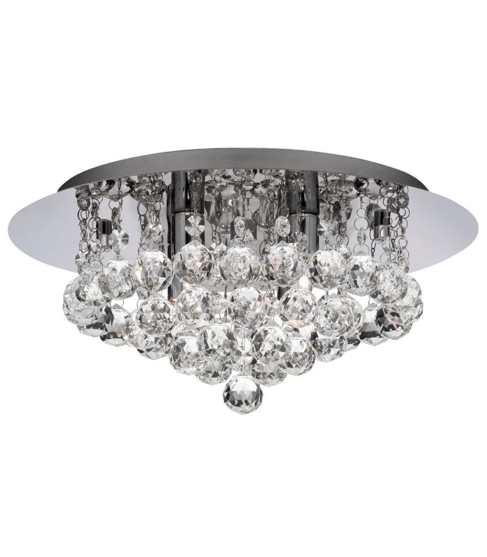 Hanna 4 Light Ceiling Semi Flush Light Chrome with Crystals G9_Off