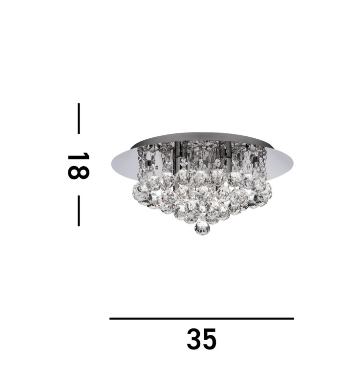 Hanna 4 Light Ceiling Semi Flush Light Chrome with Crystals G9_Line
