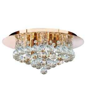 Hanna 4 Light Ceiling Semi Flush Light Gold with Crystals G9_Main
