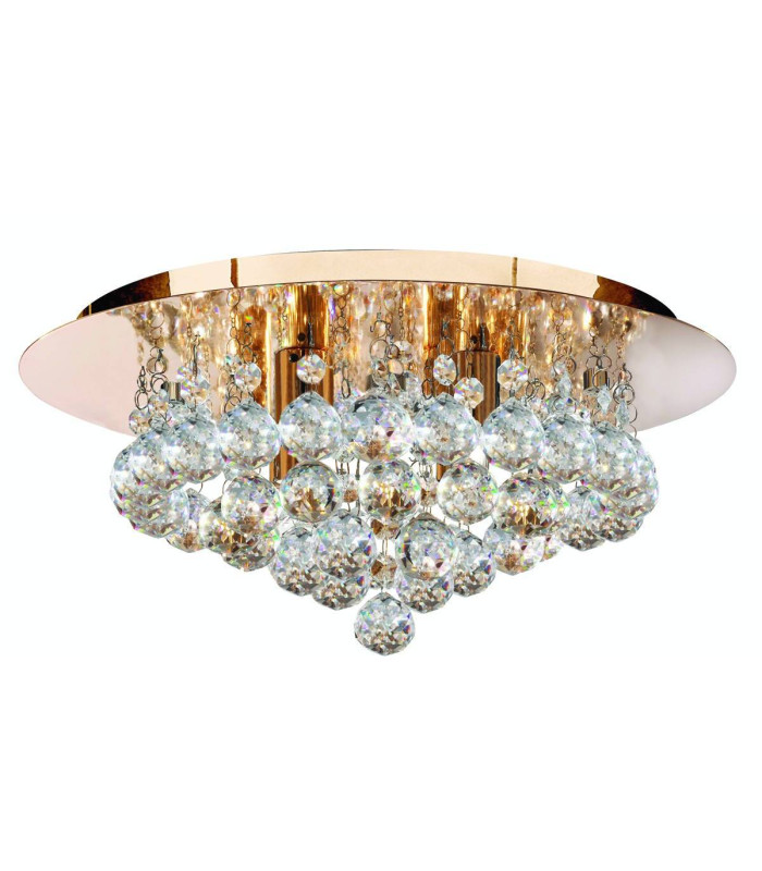 Hanna 4 Light Ceiling Semi Flush Light Gold with Crystals G9_Main