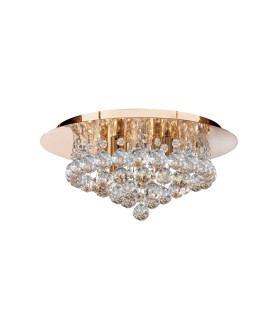 Hanna 4 Light Ceiling Semi Flush Light Gold with Crystals G9_Off