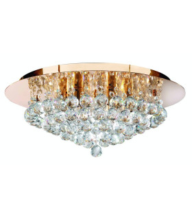 Hanna 6 Light Ceiling Semi Flush Light Gold with Crystals G9_Main