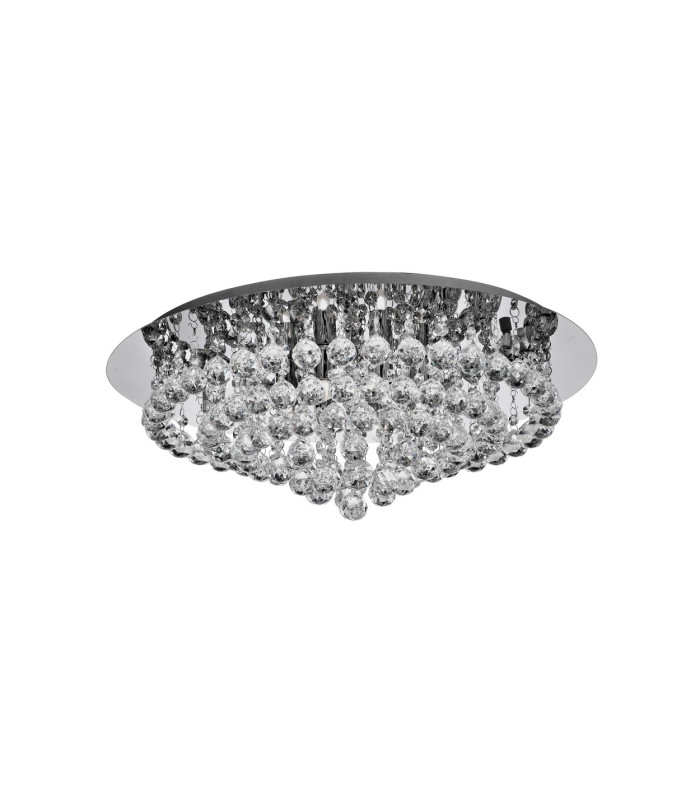 Hanna 8 Light Semi Flush Ceiling Light Chrome with Crystals G9_Off