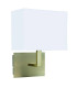 1 Light Indoor Wall Light Antique Brass with White Rectangular Shade E27_Main