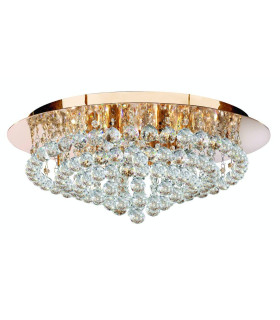 Hanna 8 Light Ceiling Semi Flush Light Gold with Crystals G9_Main