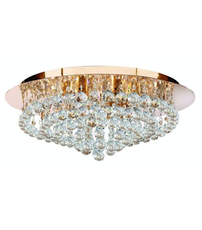 Hanna 8 Light Ceiling Semi Flush Light Gold with Crystals G9_Main