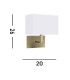 1 Light Indoor Wall Light Antique Brass with White Rectangular Shade E27_Line